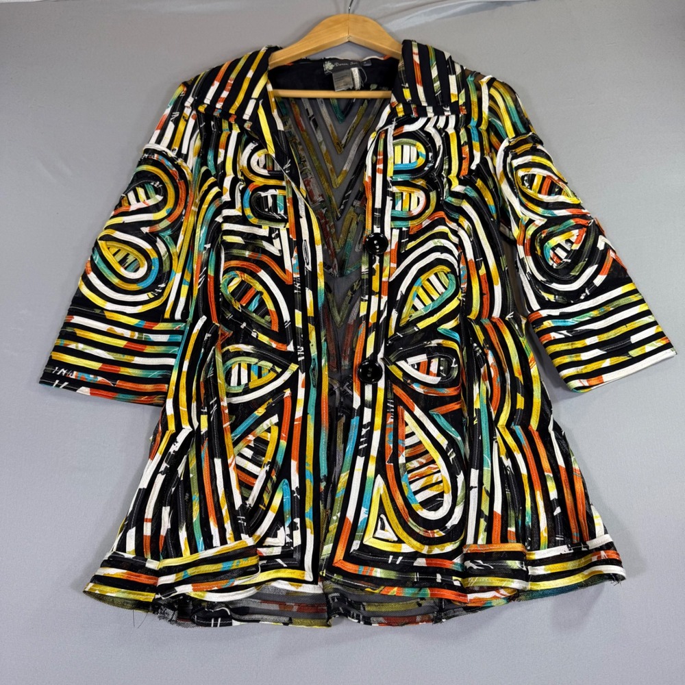 Damee Inc Jacket Womens Small Wearable Art Boho Eclectic Avant Garde Statement